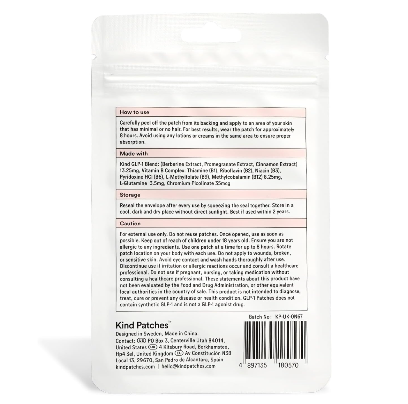 GLP-1 Craving Control Patches